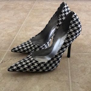 Black and white heels